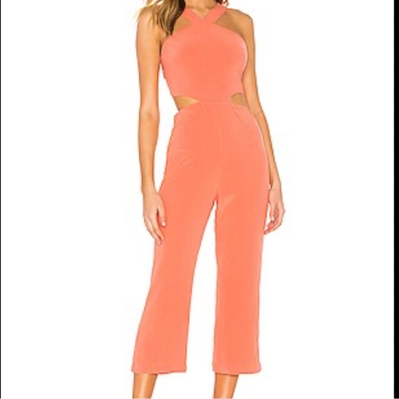 Tularosa Pants - TULAROSA Womens Jumpsuit Revolve Denise Salmon Coral Color XXS